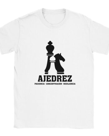 camiseta ajedrez - paciencia, concentración, resiliencia color blanco